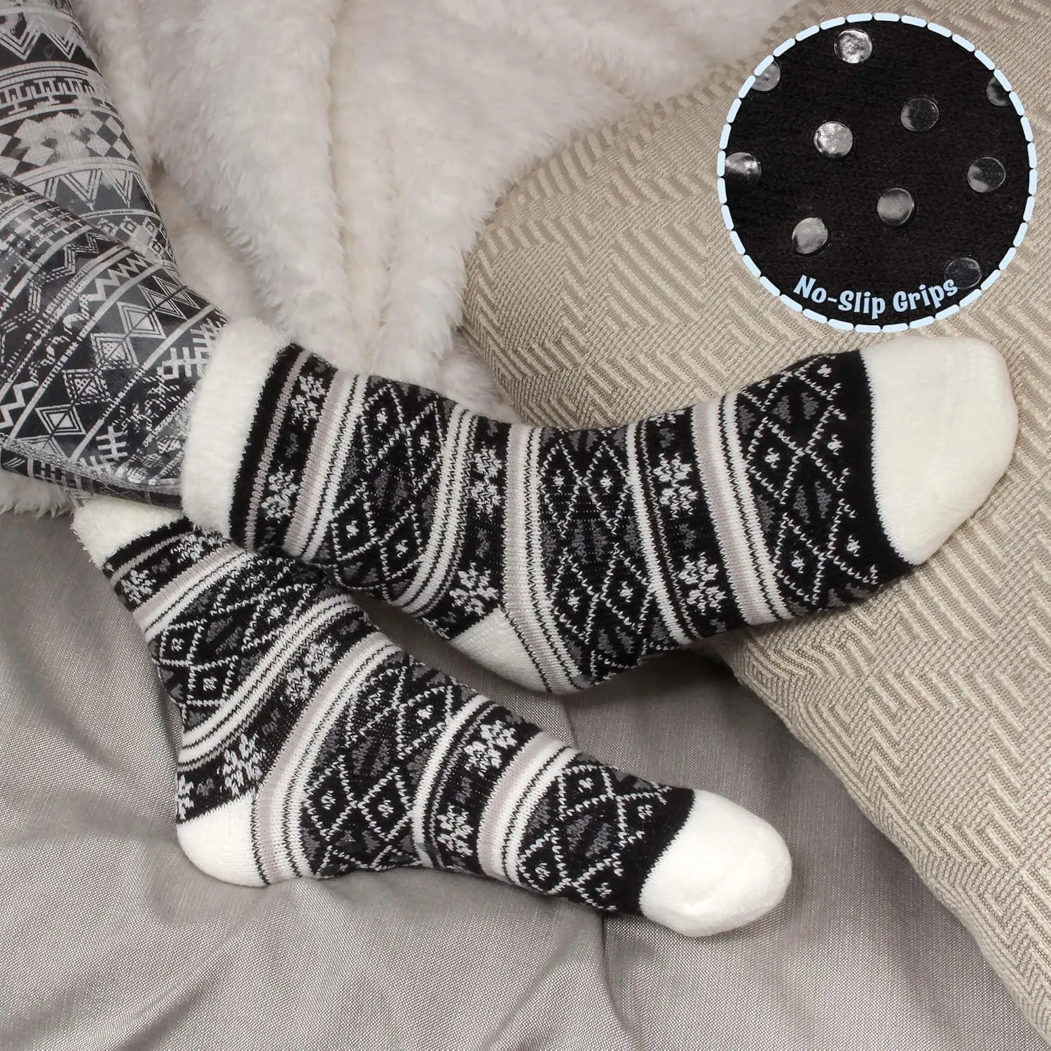 BambooMN Women's Super Soft Warm Cozy Fuzzy Socks Assortments