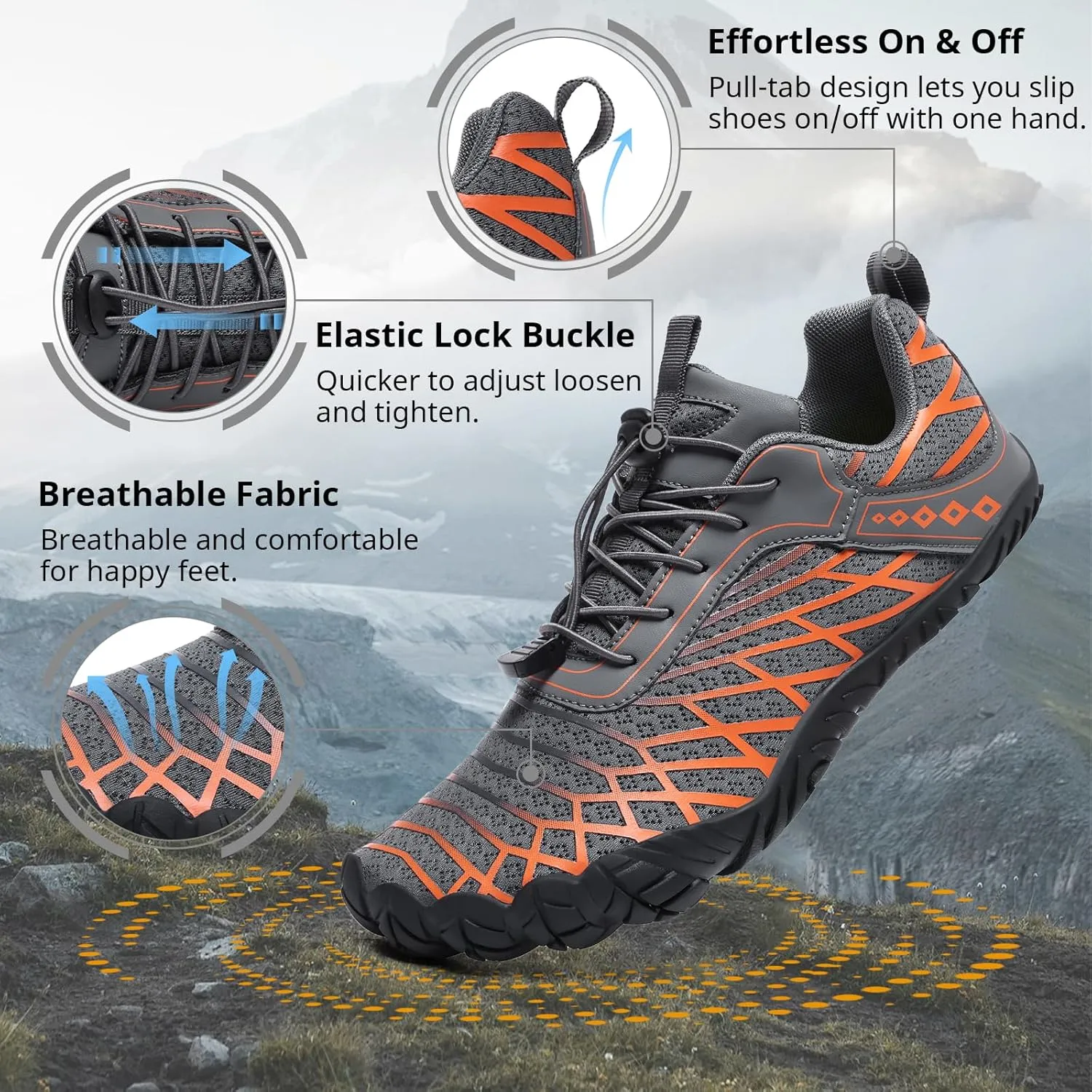 Barefoot Shoes Women Men Wide Toe Box Minimalist Cross Training Shoes Hike Footwear Trail Running Hiking Comfortable Walking