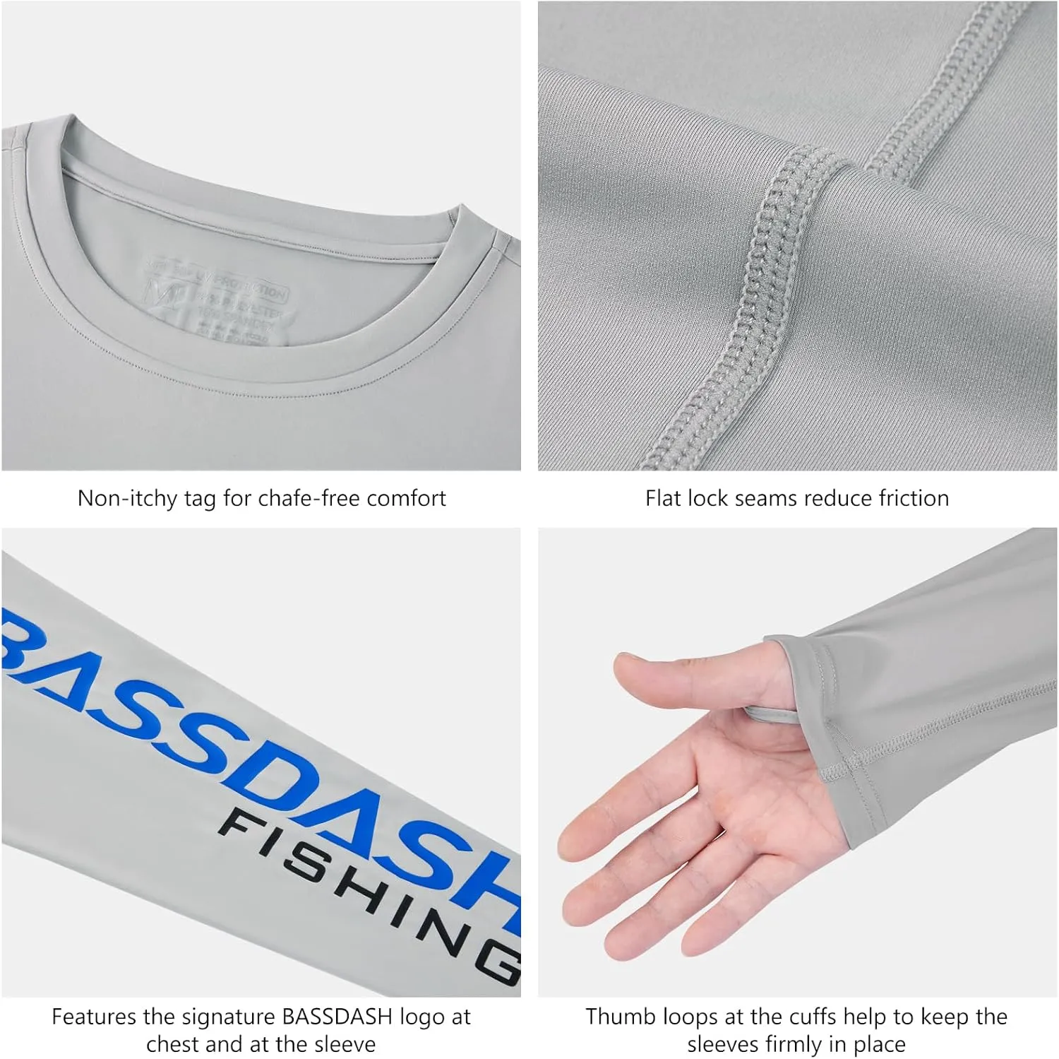 BASSDASH Men’s UPF 50  Sun Protection Long Sleeve Shirts Quick Dry Performance SPF UV Shirt for Outdoors Fishing Hiking FS31M