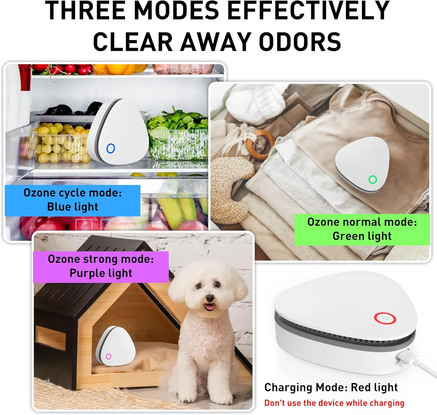 Battery Powered 20mg/h Mini Ozone Purifier for Home,Car,Refrigerator,Shoe cabinet, Hunting bag