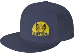 Believe Bone Cancer Awareness Yellow Ribbon Fashion Flat Cap Adujstable Men Women Baseball Caps Outdoor