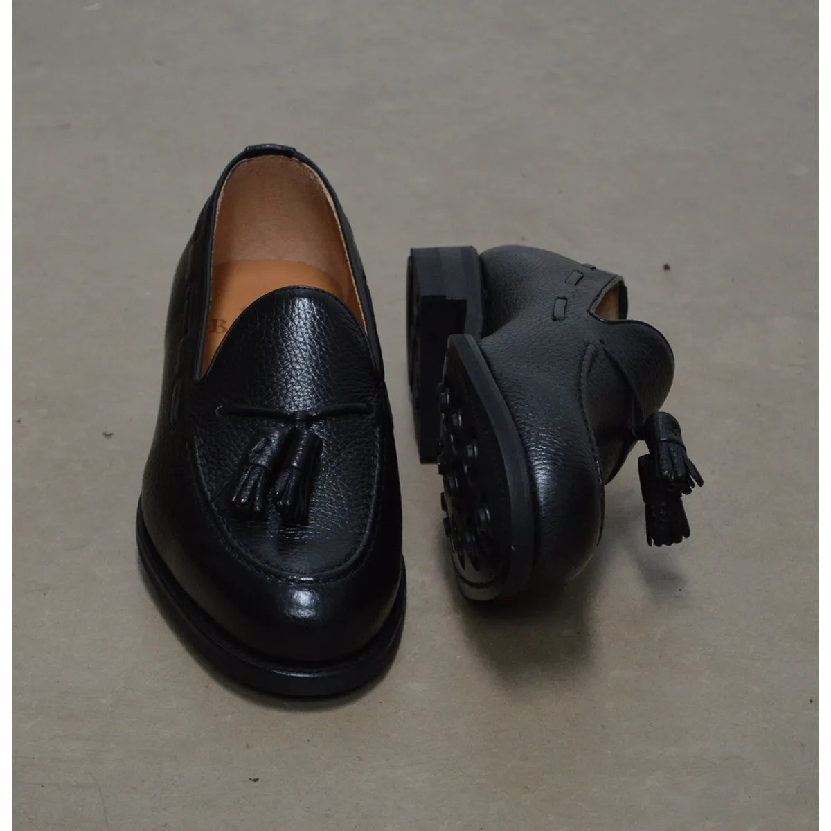 Berwick 1707 Tasselled Slip On (8491) Black Deerskin