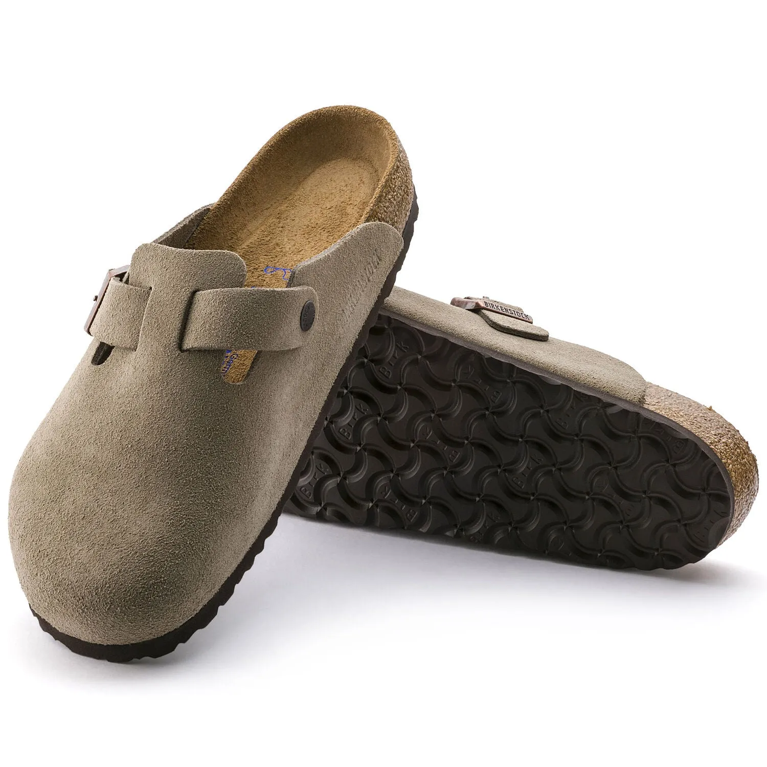 Birkenstock Boston Taupe Suede Soft Footbed
