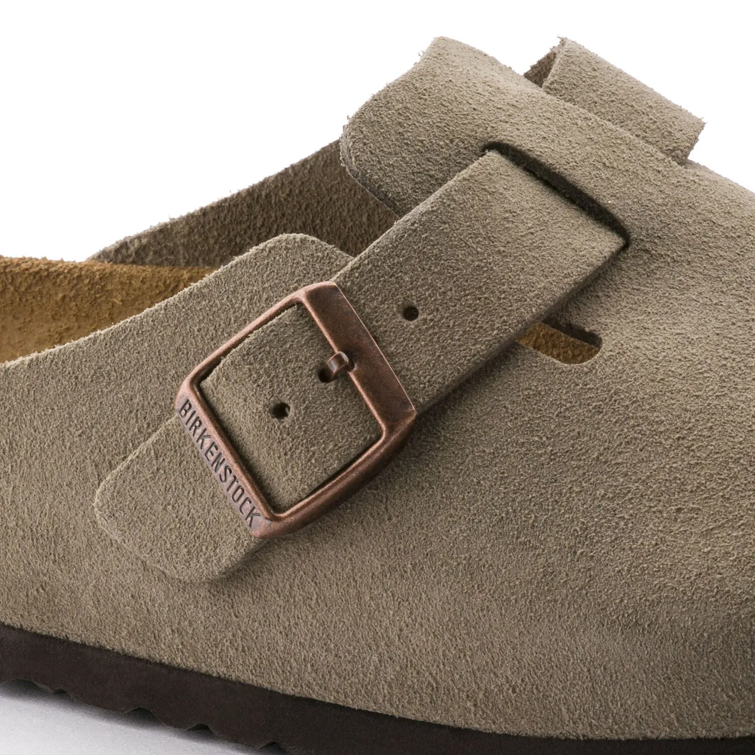 Birkenstock Boston Taupe Suede Soft Footbed