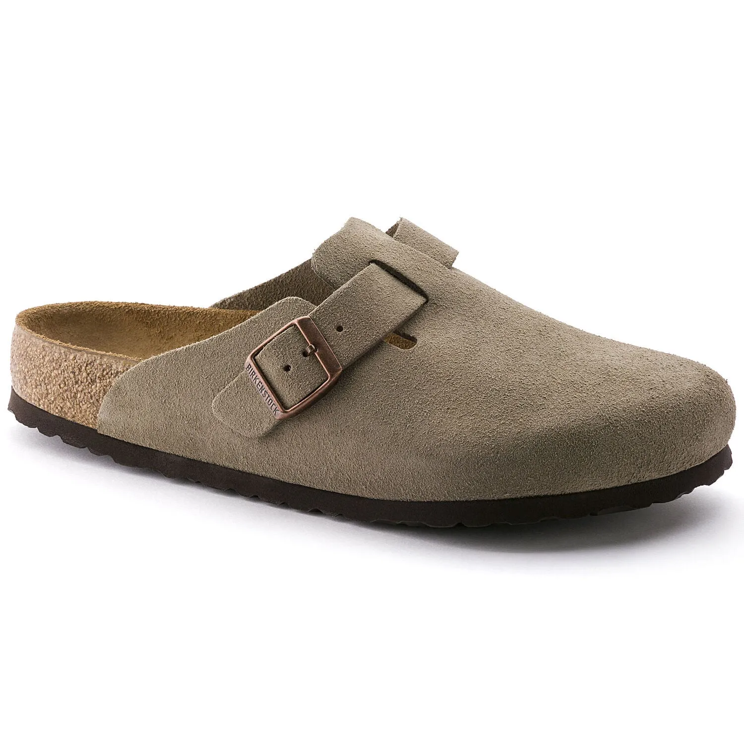 Birkenstock Boston Taupe Suede Soft Footbed