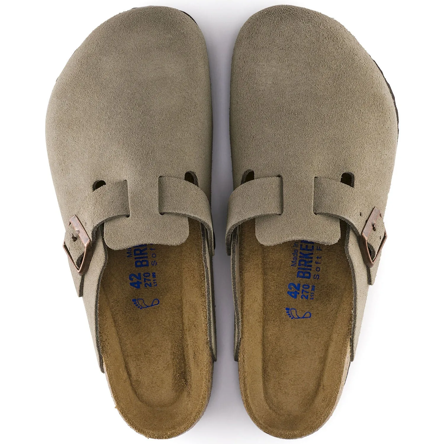 Birkenstock Boston Taupe Suede Soft Footbed