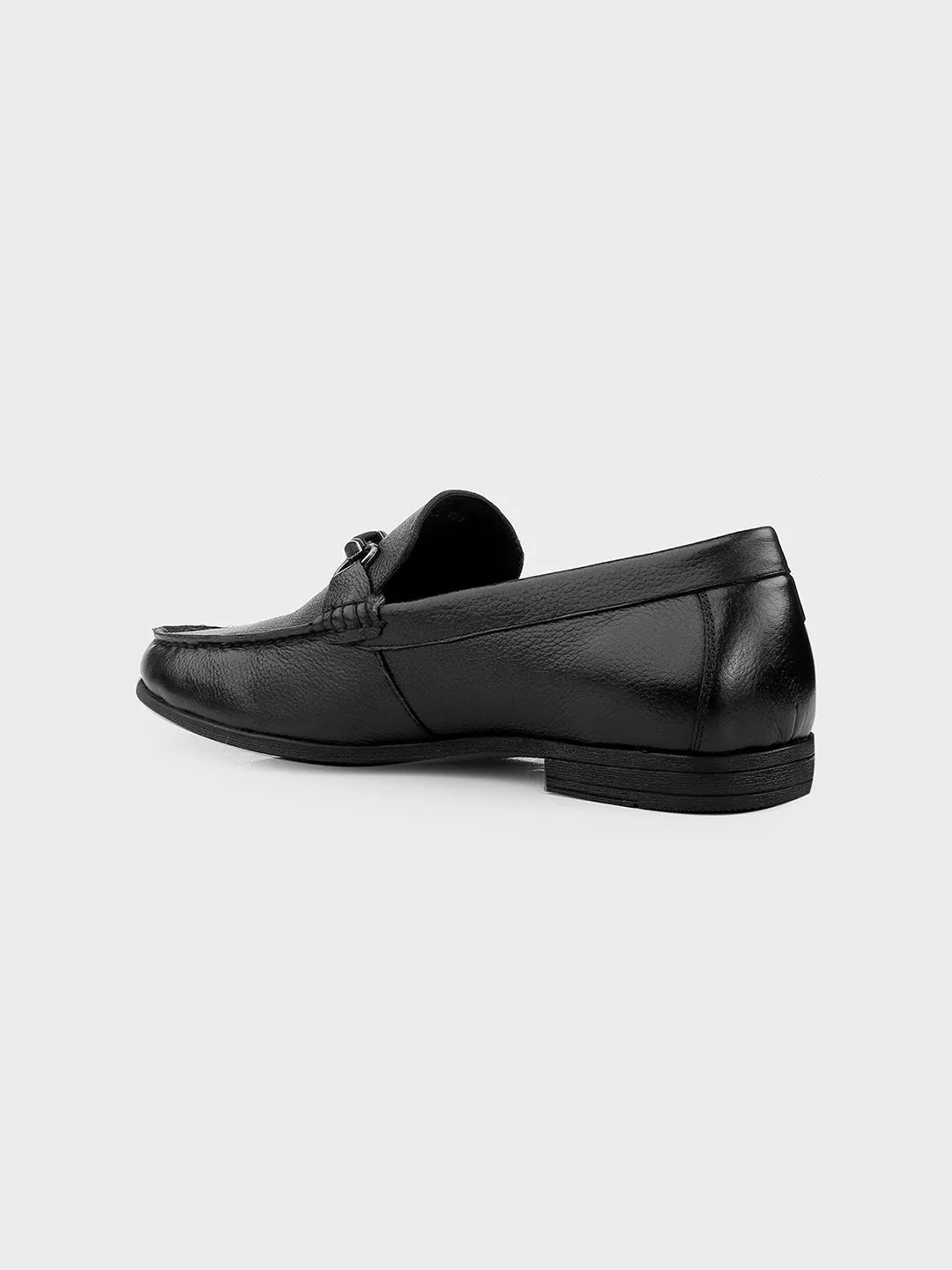Black Leather Slip-on Loafer for Men