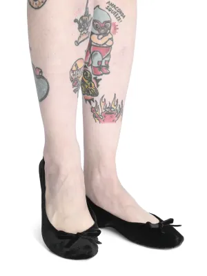 Black Velvet Folding Flats FOXBLOOD