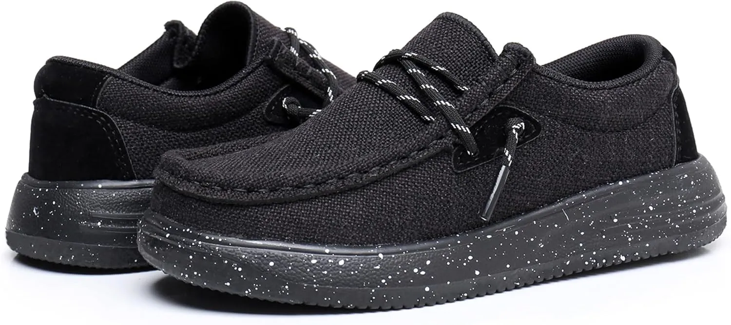Blikcon Boys Girls Slip-On Casual Boat Shoes Light-Weight Lace Up Loafers(Toddler/Little Kid/Big Kid)
