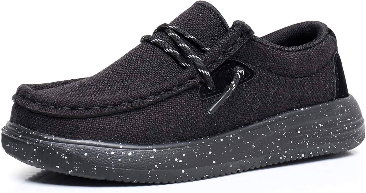 Blikcon Boys Girls Slip-On Casual Boat Shoes Light-Weight Lace Up Loafers(Toddler/Little Kid/Big Kid)