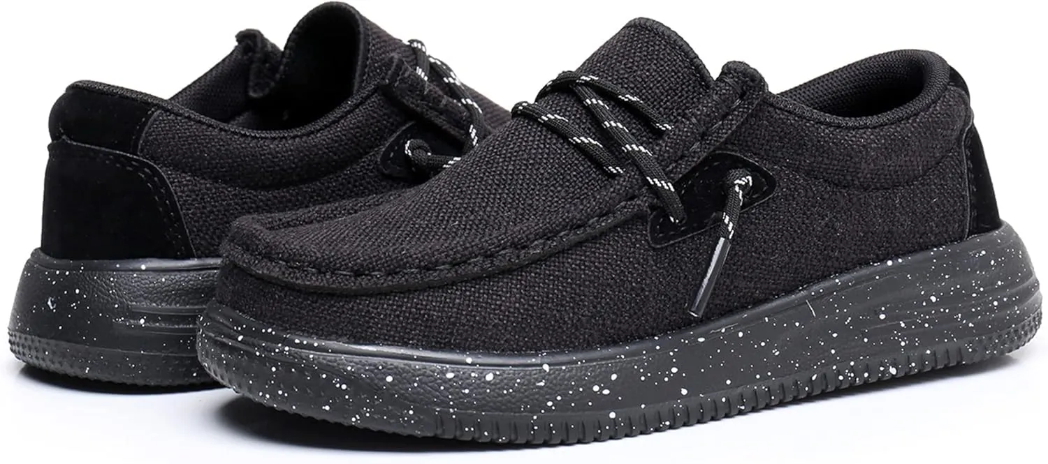 Blikcon Boys Girls Slip-On Casual Boat Shoes Light-Weight Lace Up Loafers(Toddler/Little Kid/Big Kid)