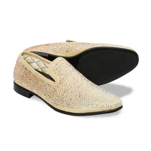 Bolano Snyder Smoking Slip-on-Loafer Tuxedo Shoe Glitter Champagne