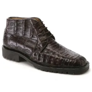 Brown Dress Shoe Mens Brown Lambskin Leather Alligator Gator Shoes