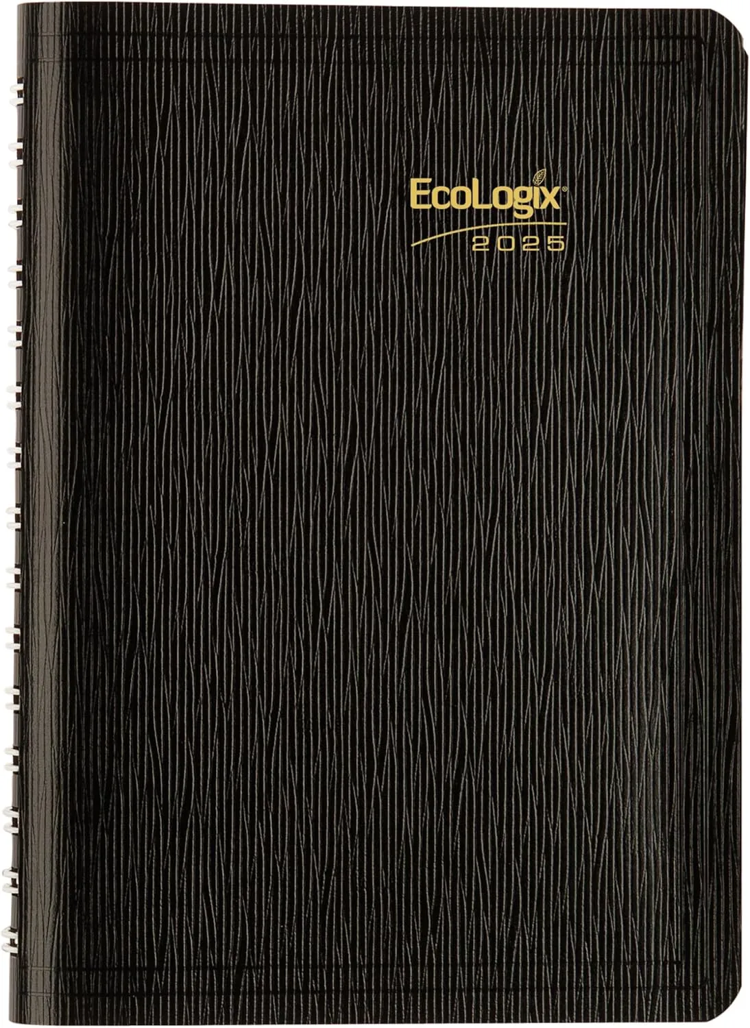Brownline® 2025 EcoLogix® Daily Planner, Appointment Book, 12 Months, January to December, Twin-Wire Binding, 8" x 5", Black, Recycled (CB410W.BLK-25)
