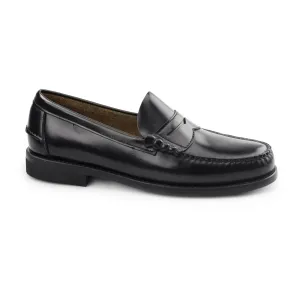 Carvelos JUAN Mens Leather Penny Loafers Black