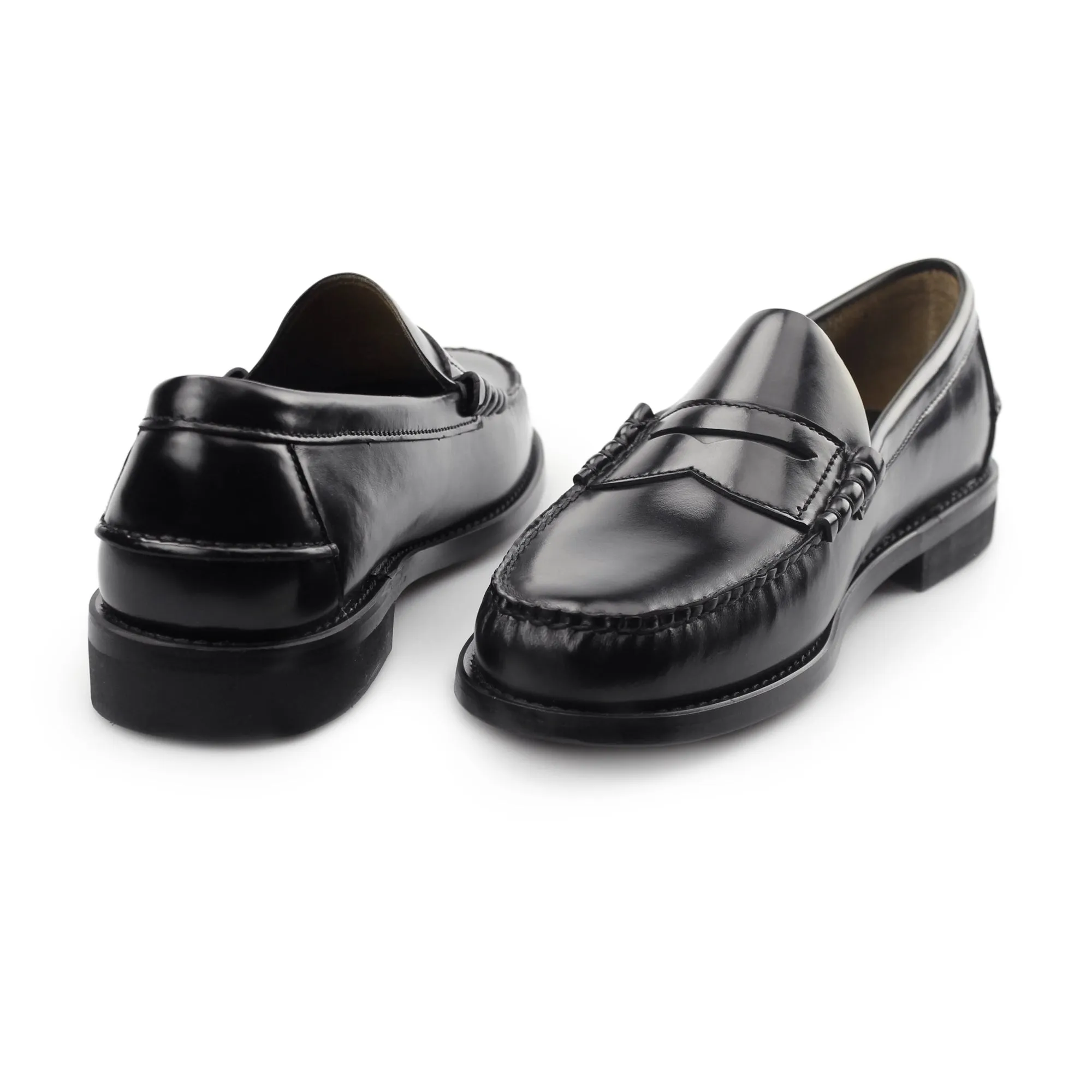 Carvelos JUAN Mens Leather Penny Loafers Black