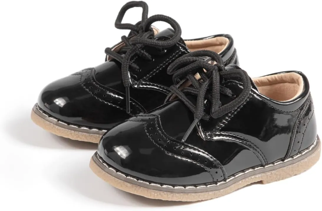 Casazoe Boys Girls Oxford Wedding Dress Shoes Classic School Uniform Flats Formal Casual Loafer for Toddler Little Kid