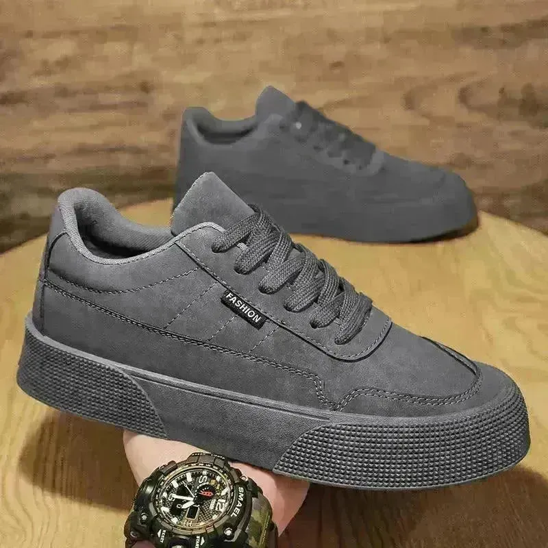 Casual Board Flat Shoes Men Breathable Thick-soled Lace-up Sneakers For Walking Running