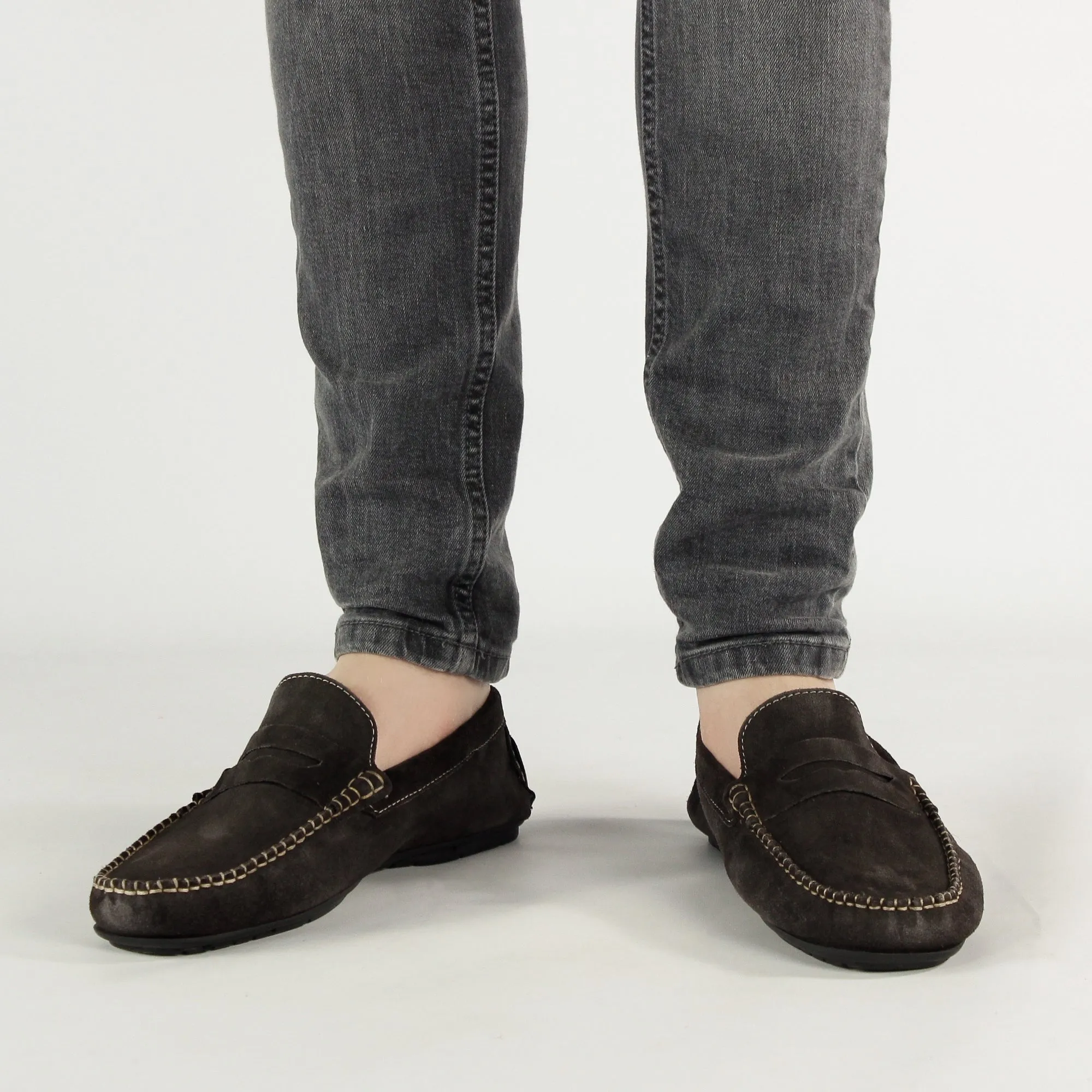 Catesby Shoemakers JOSEPH Mens Suede Leather Casual Driving Loafers Brown