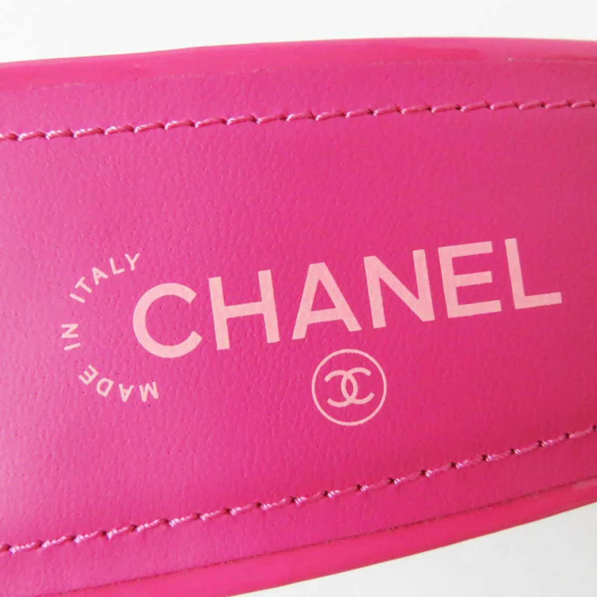 CHANEL Sandals Patent leather Dark pink x light pink 36