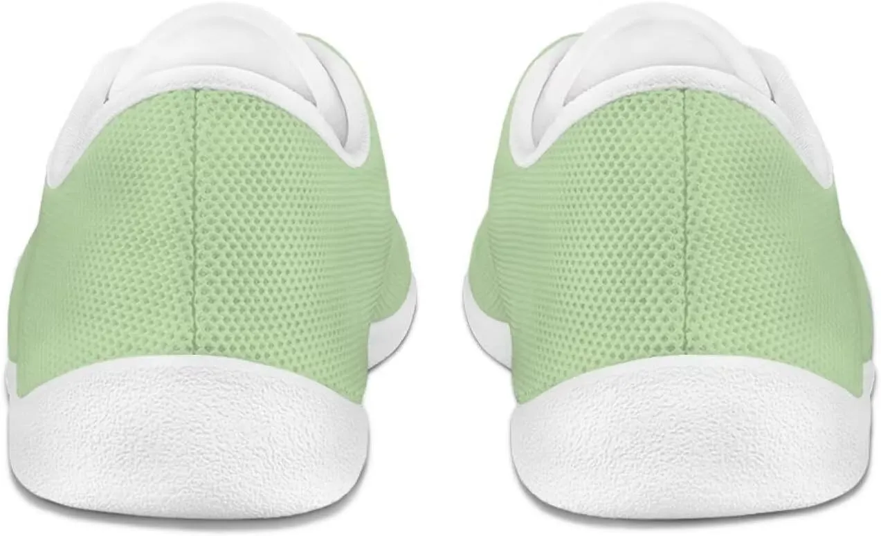 chaqlin Green Leaves Tennis Sneakers Women Wide Non Slip Casual Walking Shoes Comfortable Flat Barefoot Shoes Lace Up Sneaker