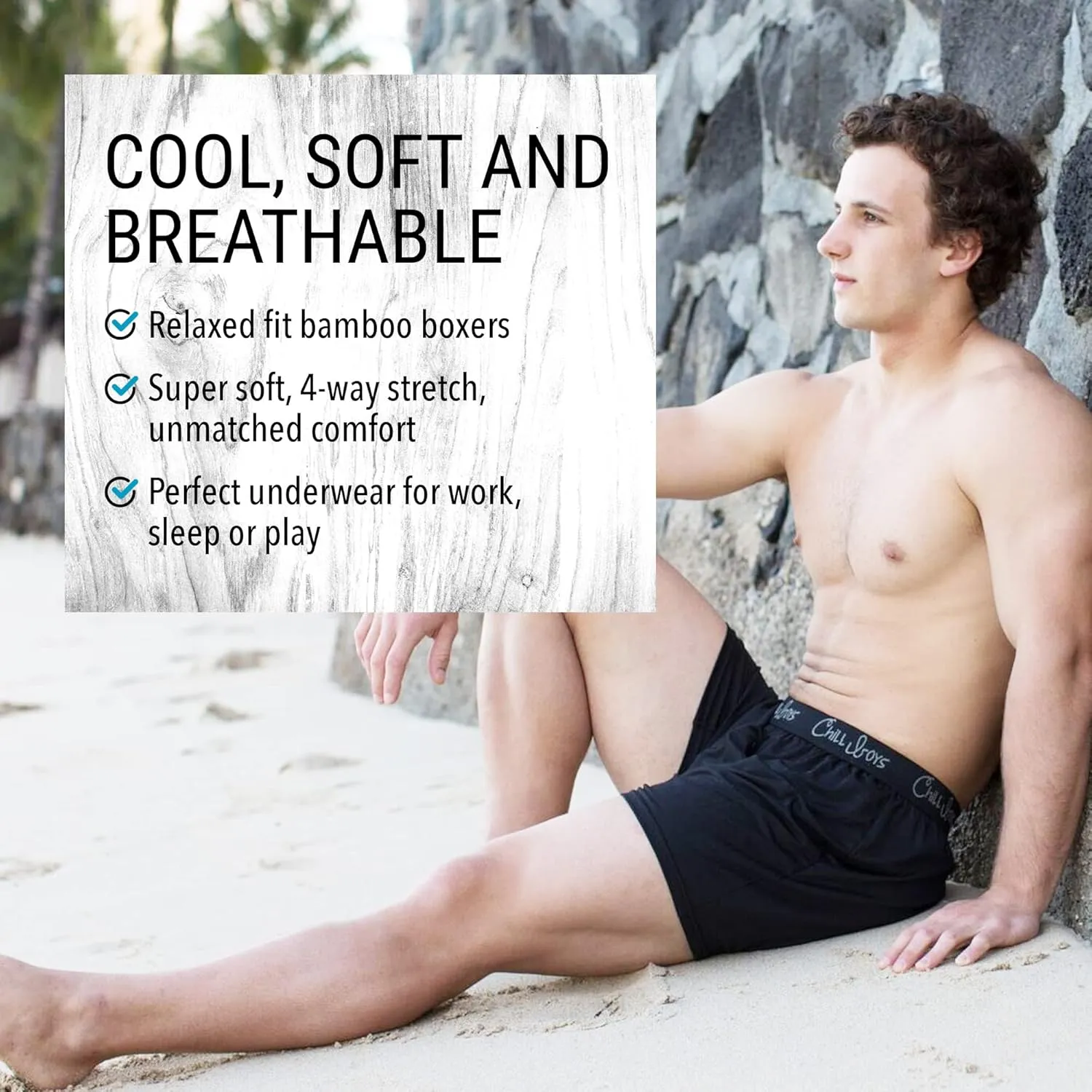 Chill Boys Viscose from Bamboo Boxers for Men - Cool Comfortable, Soft Breathable Men's Underwear - Boxer Shorts