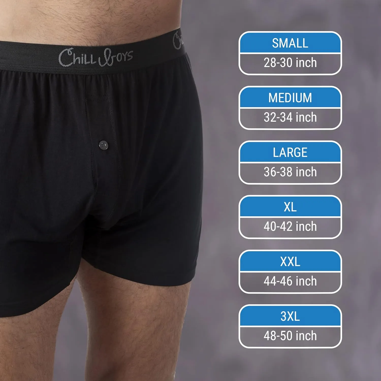 Chill Boys Viscose from Bamboo Boxers for Men - Cool Comfortable, Soft Breathable Men's Underwear - Boxer Shorts