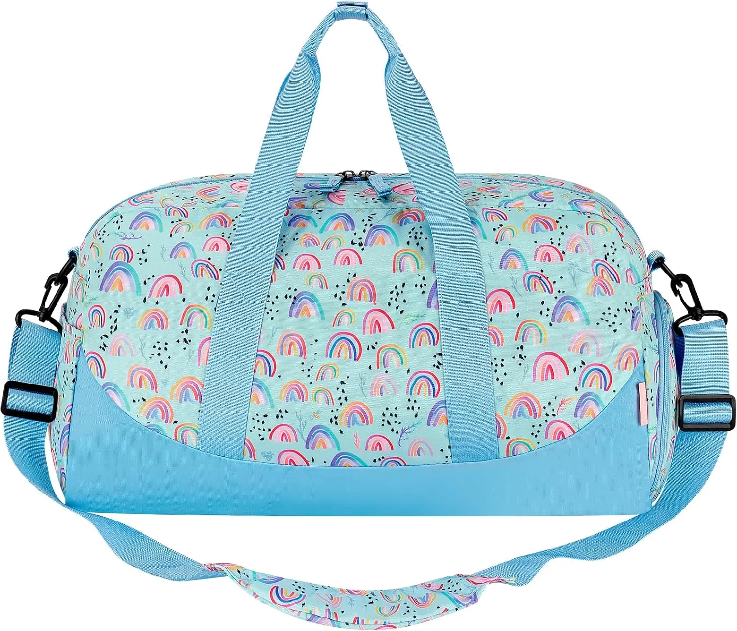 Choco Mocha Kids Duffle Bag Girls - Rainbow Weekender Overnight Bags for Girl Ages 9-12, Light Blue