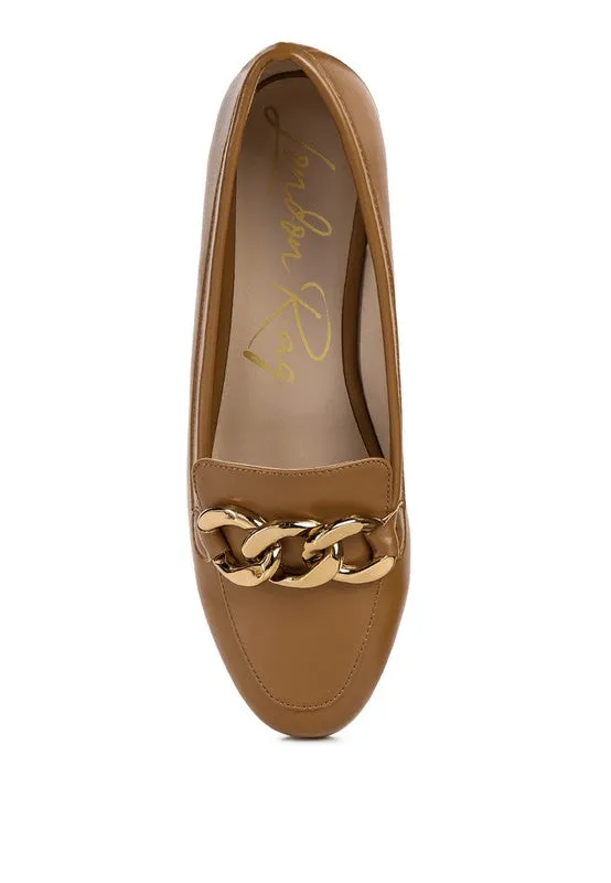 Chunky Metal Chain Loafers