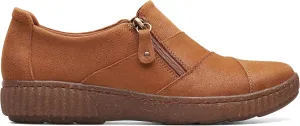 Clarks Women's Caroline Grace Loafer, Dark Tan Leather, 9