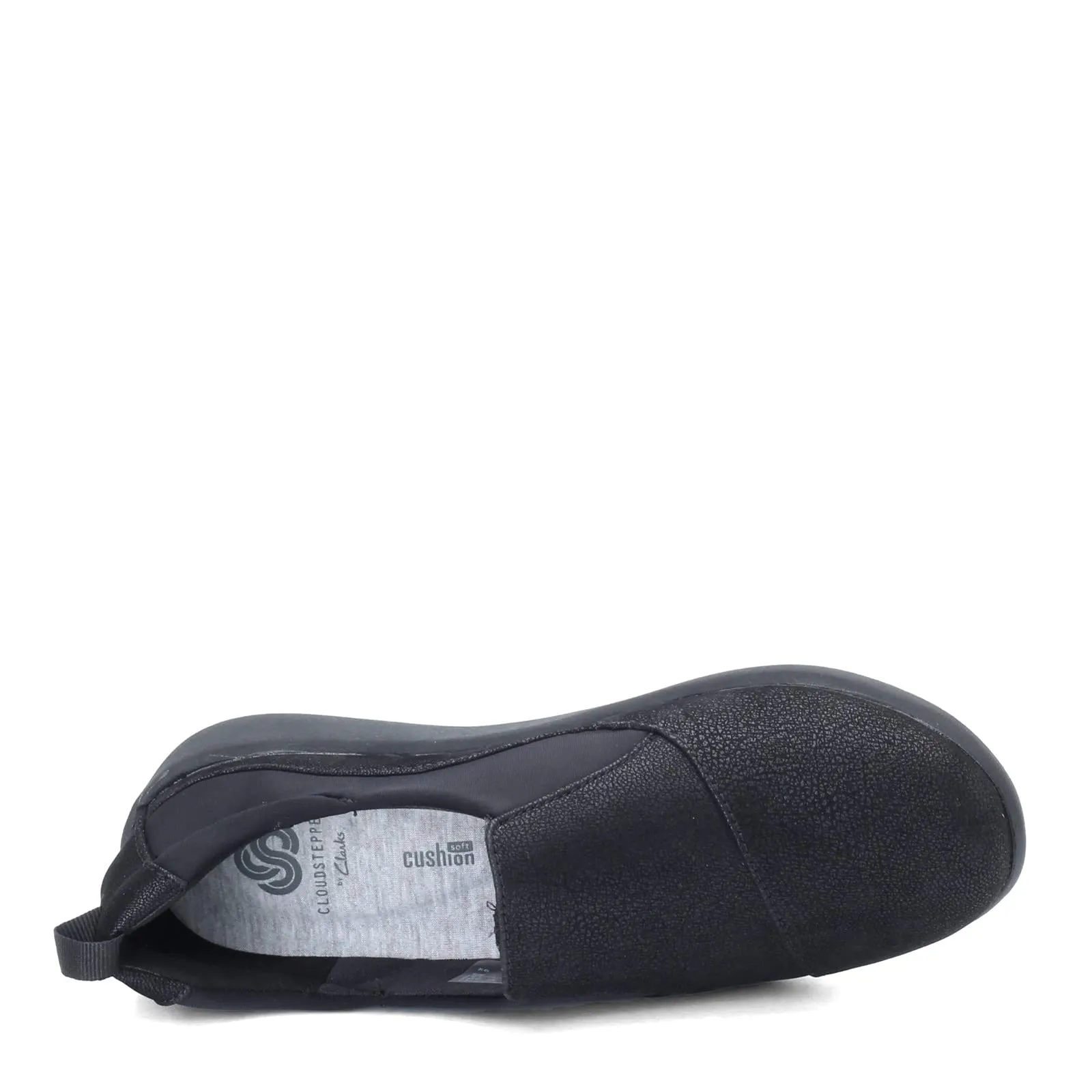 Clarks Women's CloudSteppers Sillian Paz Slip-On Loafer, Black Synthetic Nubuck, 7 W US