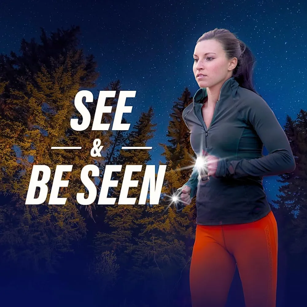 Colors – Night Running Lights for Runners and Walkers. Bright Flood Beams Light Your Entire Path. Great Dog Walking Light and Running Flashlight (Purple)