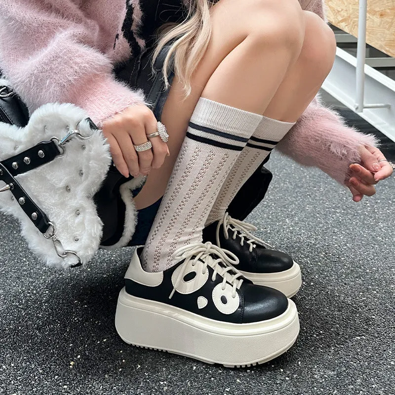 COMFORTABLE FLAT PLATFORM SHOES PANDA STYLE