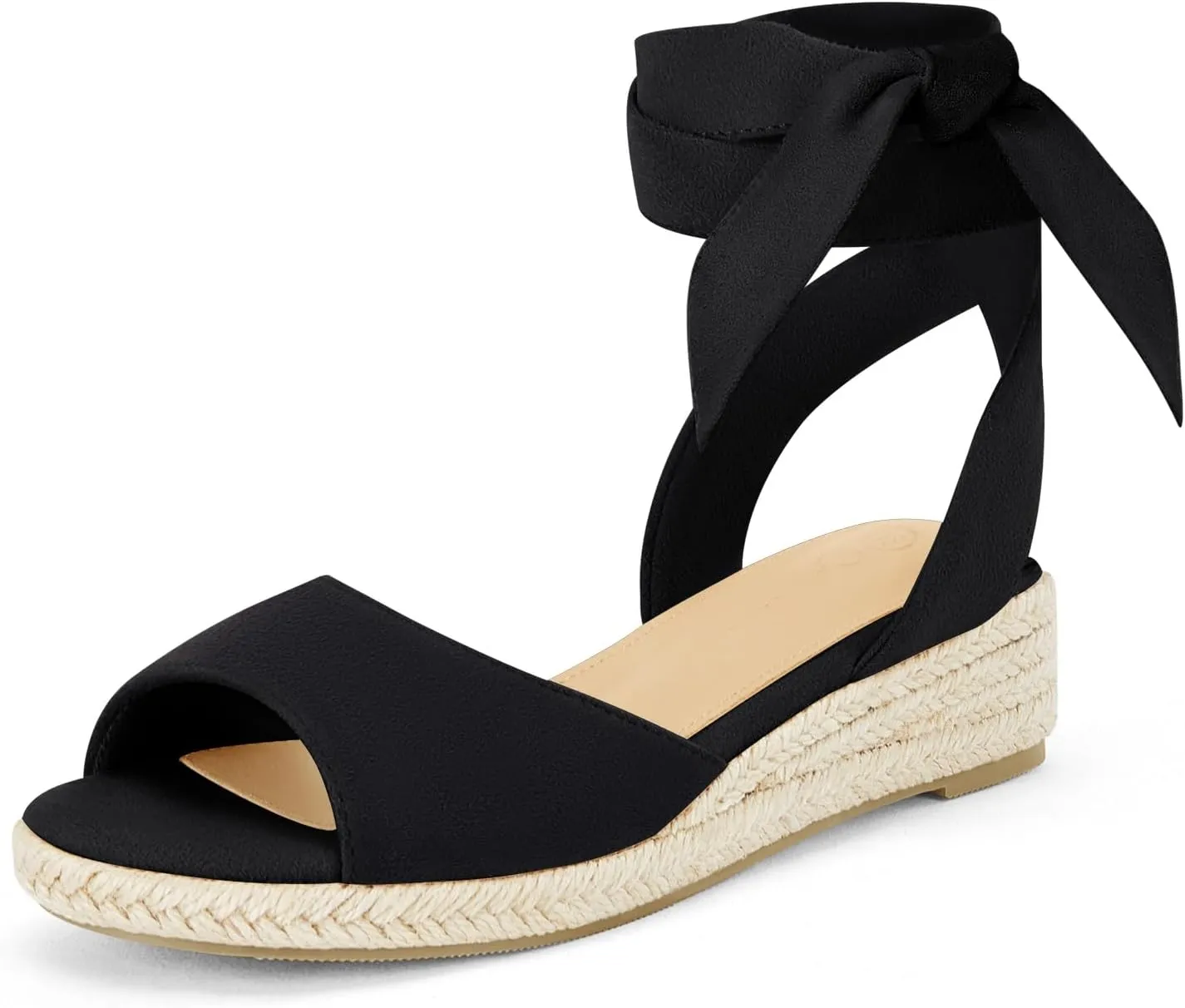 Coutgo Girls Wedge Sandals Espadrille Platform Open Toe Tie Lace Up Summer Dress Shoes Toddler Little Big Kid
