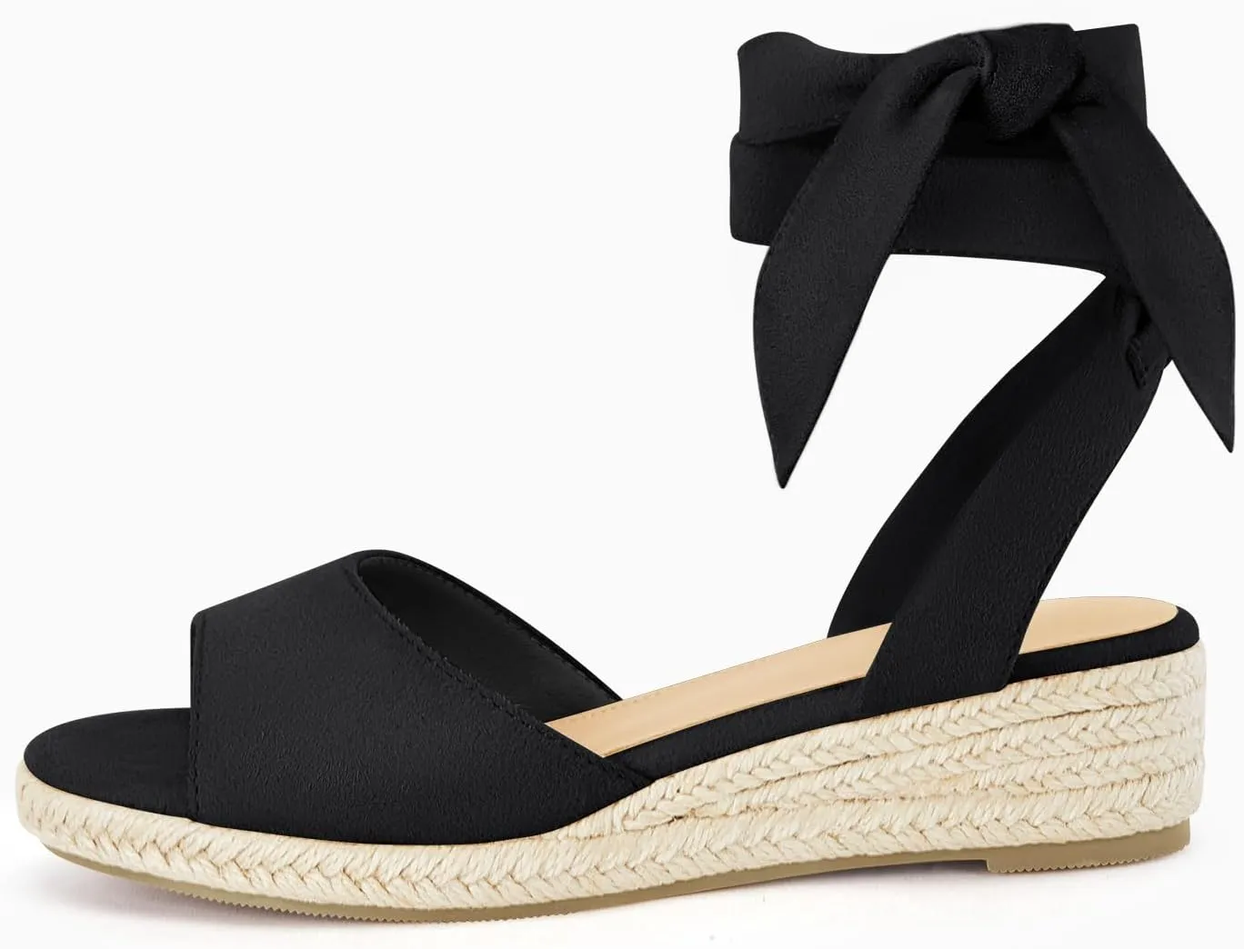 Coutgo Girls Wedge Sandals Espadrille Platform Open Toe Tie Lace Up Summer Dress Shoes Toddler Little Big Kid