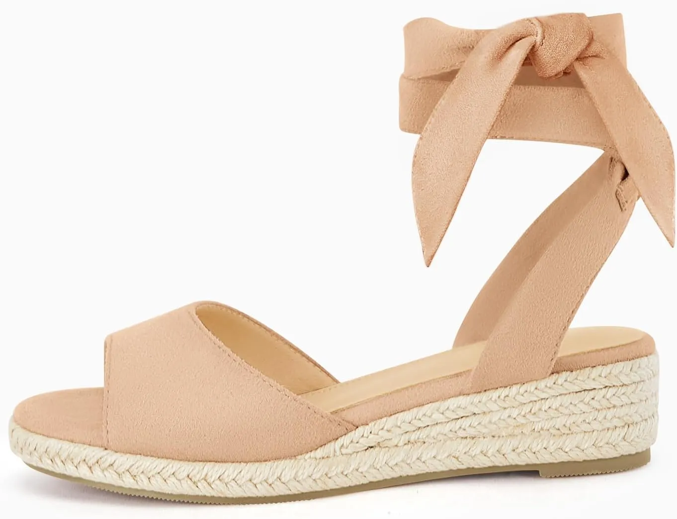 Coutgo Girls Wedge Sandals Espadrille Platform Open Toe Tie Lace Up Summer Dress Shoes Toddler Little Big Kid