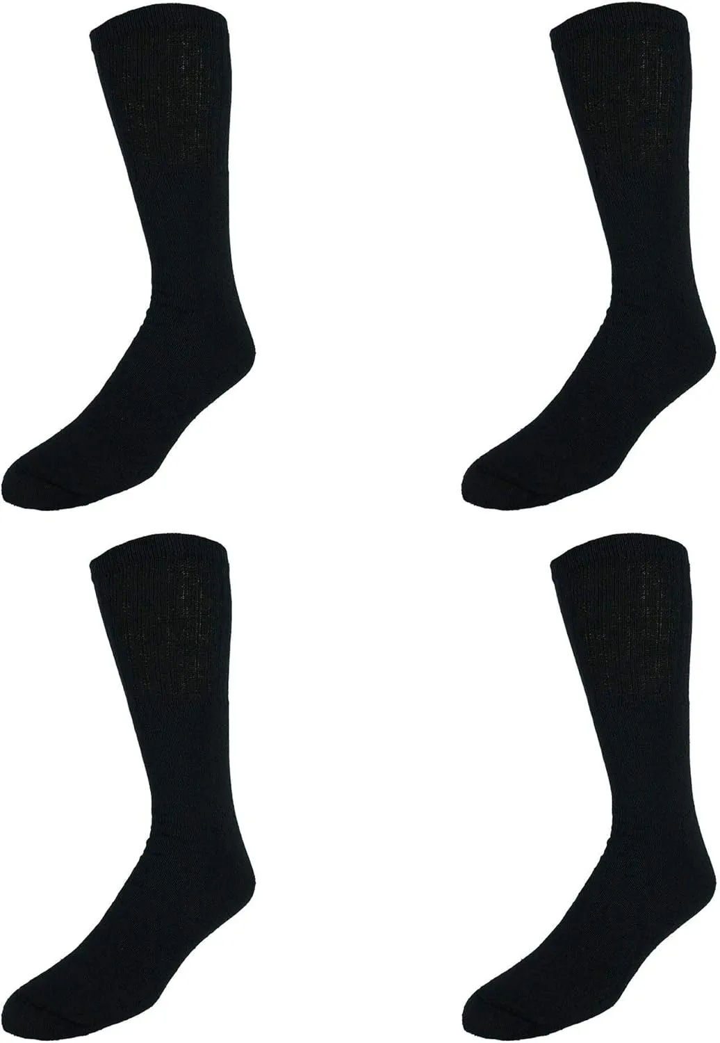 CTM Men's Tube Cotton Blend Casual Socks 4 Pair Value Pack