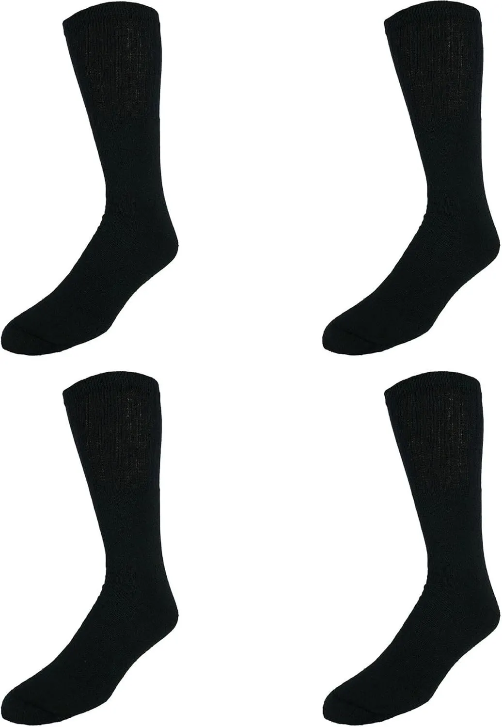 CTM Men's Tube Cotton Blend Casual Socks 4 Pair Value Pack