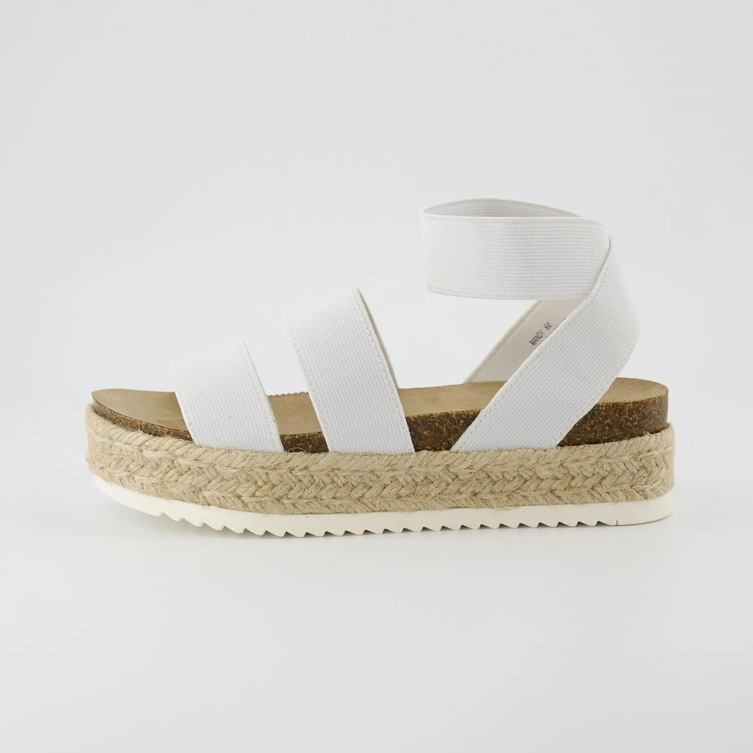 CUSHIONAIRE Women's Mandy Cork Espadrille Platform Sandal - Strappy Wedge with Arch Support,