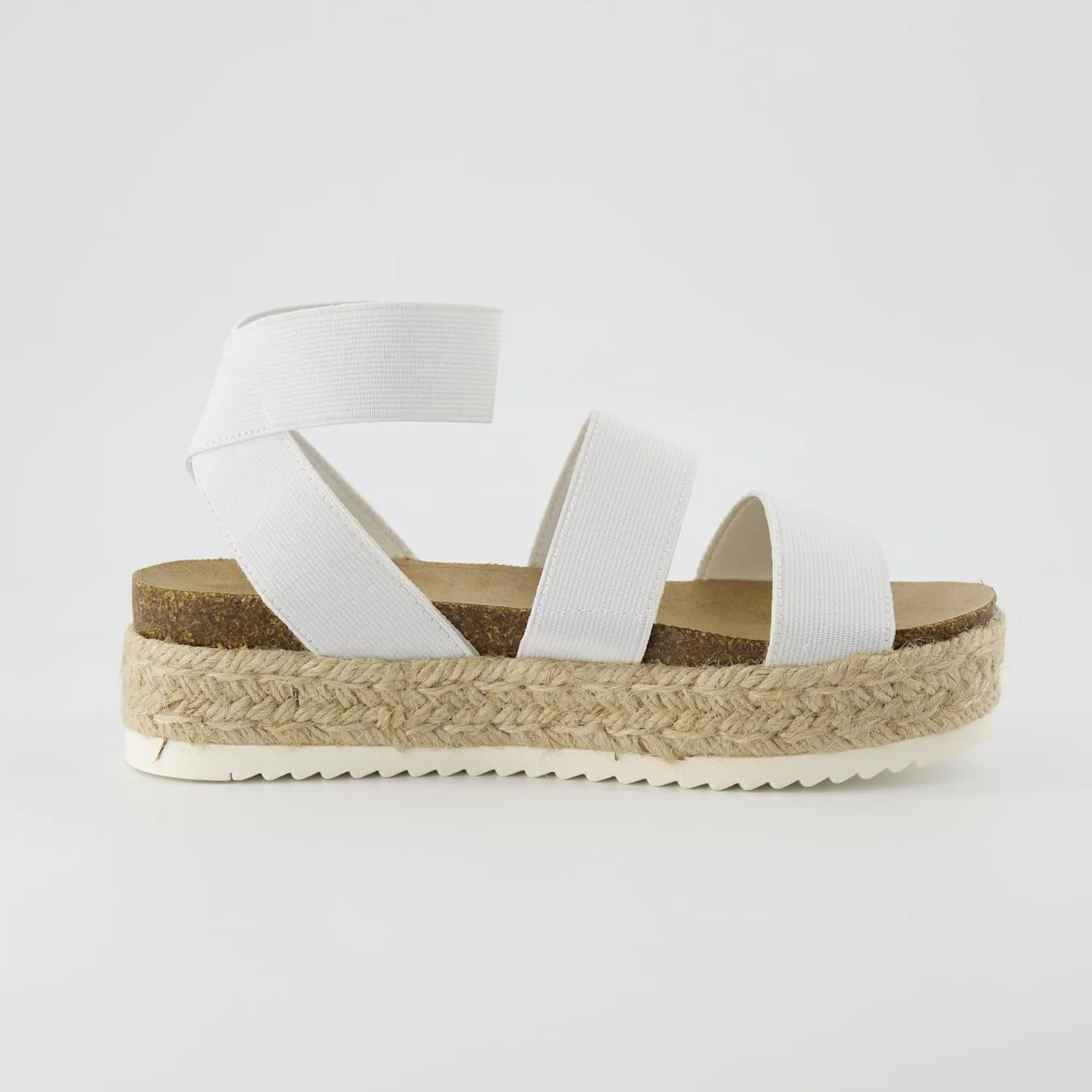 CUSHIONAIRE Women's Mandy Cork Espadrille Platform Sandal - Strappy Wedge with Arch Support,