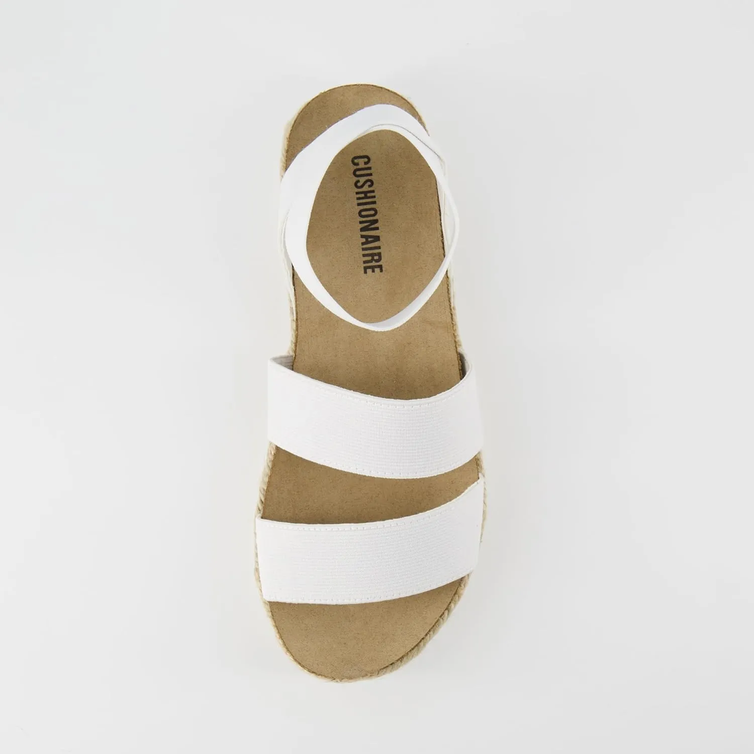 CUSHIONAIRE Women's Mandy Cork Espadrille Platform Sandal - Strappy Wedge with Arch Support,