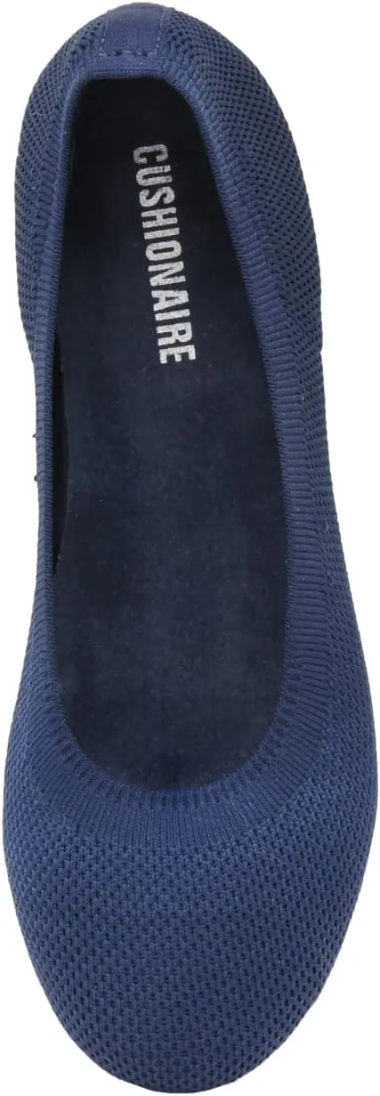 CUSHIONAIRE Women's Tyra Knit Flat with  Memory Foam and Wide Widths Available