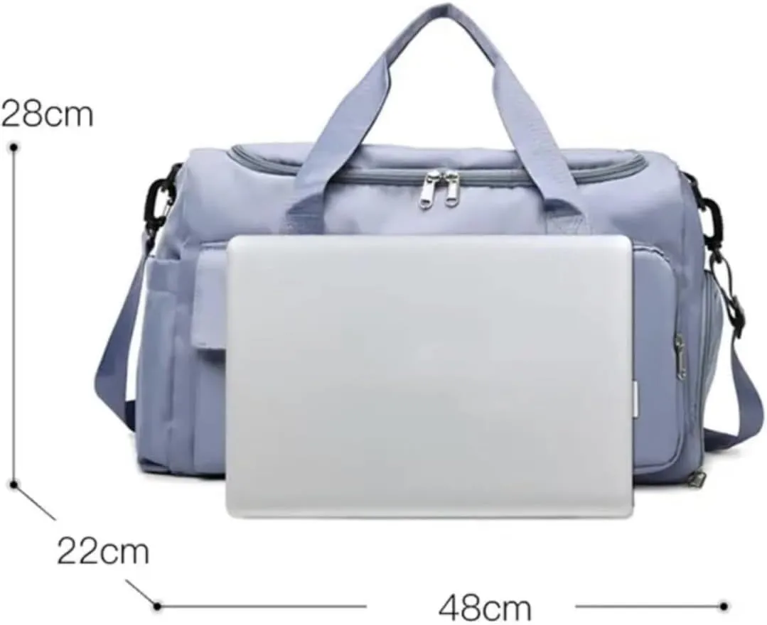 Custom Duffle Bag for Men and Women. Personalize with your Text and Logo (Light Blue - Custom Text and Logo)