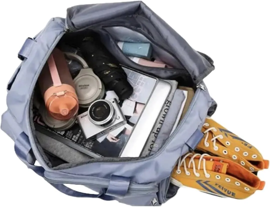 Custom Duffle Bag for Men and Women. Personalize with your Text and Logo (Light Blue - Custom Text and Logo)