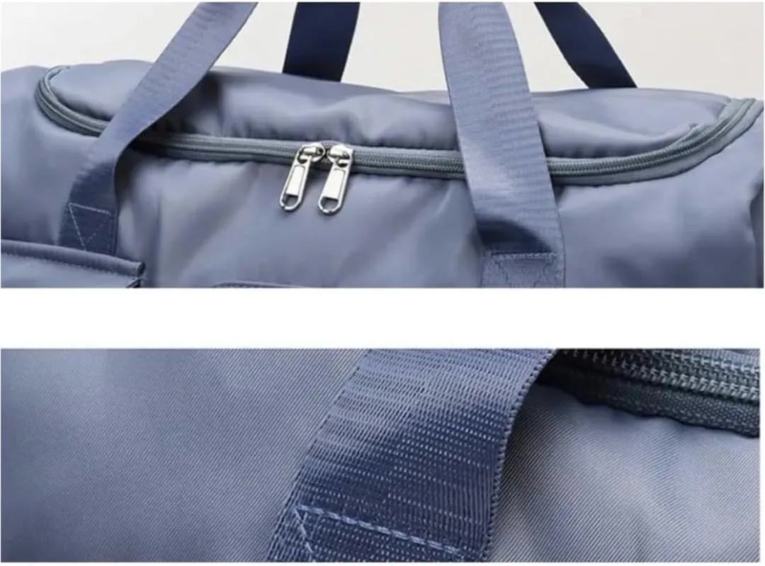 Custom Duffle Bag for Men and Women. Personalize with your Text and Logo (Light Blue - Custom Text and Logo)