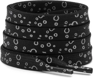 DELELE 2 Pairs Reflective Shoelace Flat Safety Laces for Shoes Sneakers Boots
