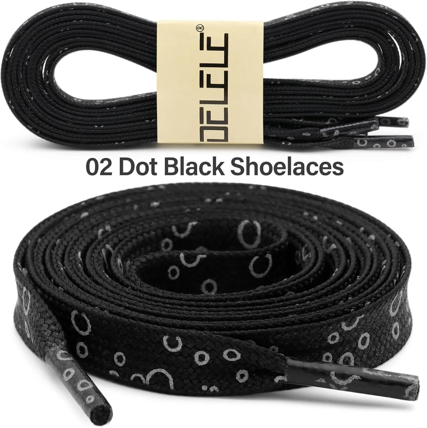 DELELE 2 Pairs Reflective Shoelace Flat Safety Laces for Shoes Sneakers Boots