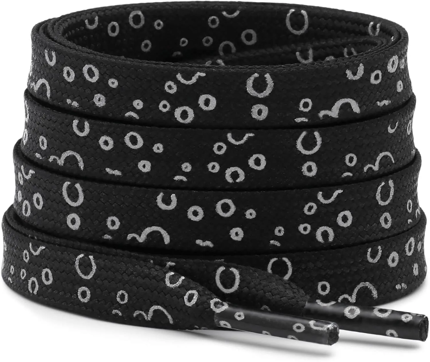 DELELE 2 Pairs Reflective Shoelace Flat Safety Laces for Shoes Sneakers Boots