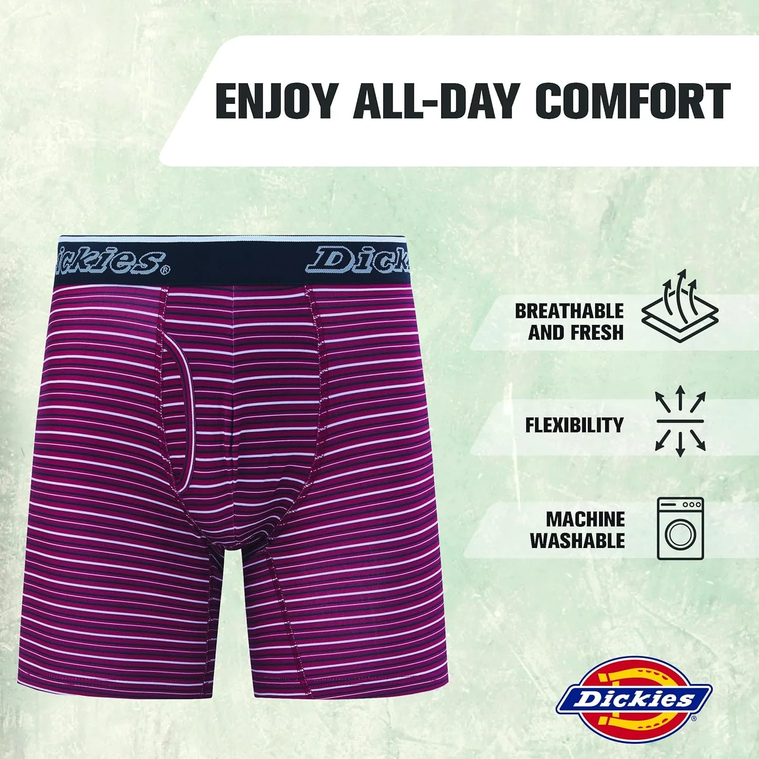Dickies Mens Underwear 4 Pack Microfiber boxer briefs for men