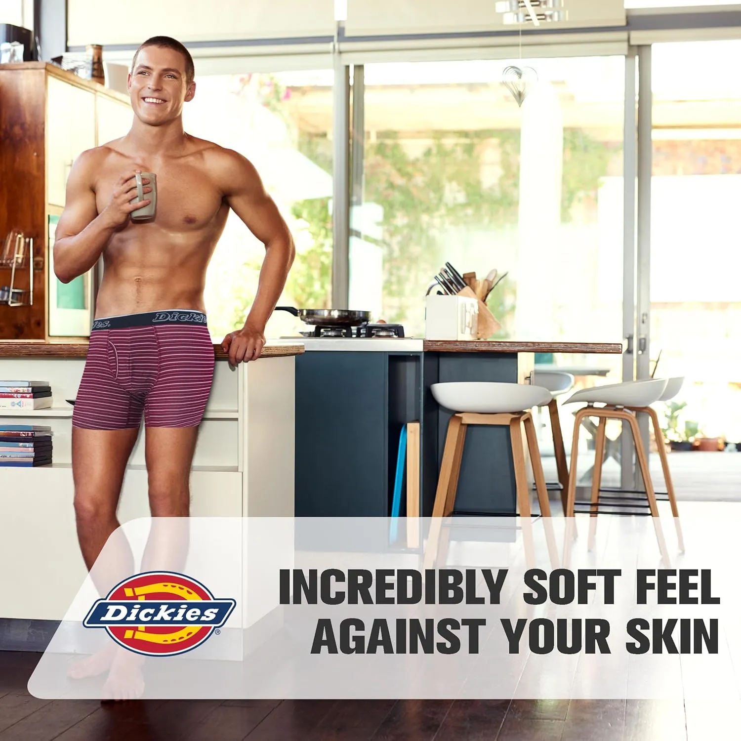 Dickies Mens Underwear 4 Pack Microfiber boxer briefs for men